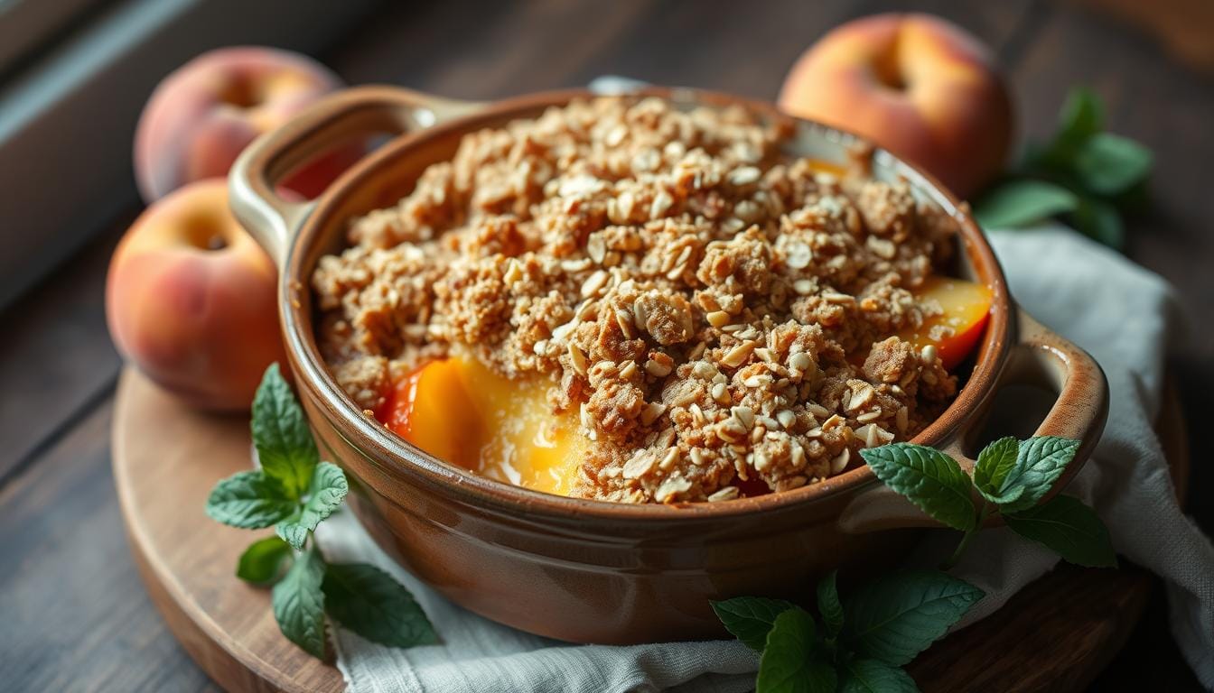 How to Make Peach Crumble with Oats
