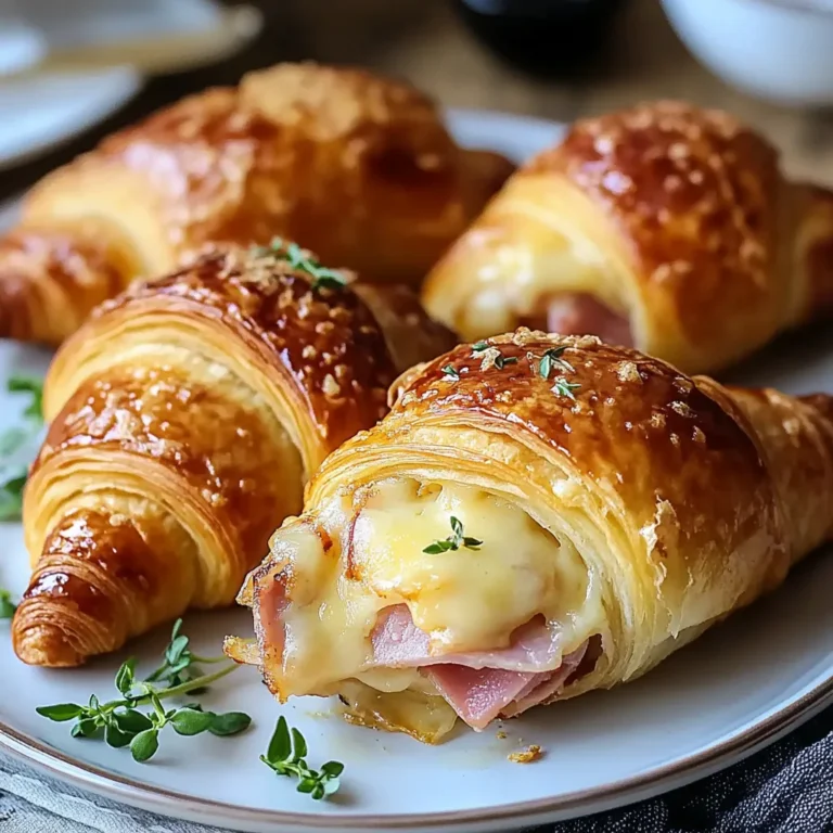 Baked Ham and Cheese Croissants
