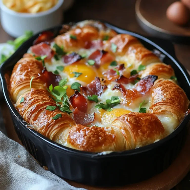 Overnight Croissant Breakfast Casserole