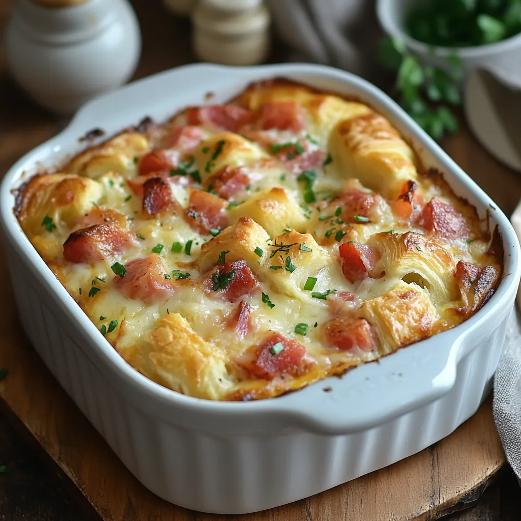 Overnight Croissant Breakfast Casserole upscaled 682c89472e1b6