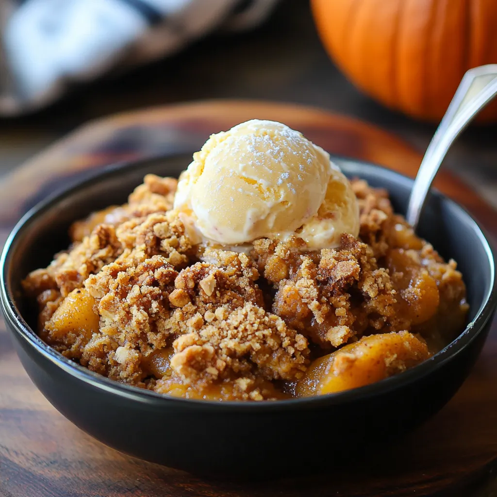 Pumpkin Crisp | An Easy Pumpkin Recipe Served Warm With Ice Cream!